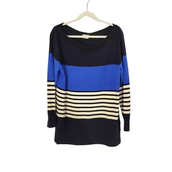 Kate Spade Amari Blue Striped Wool & Cashmere Sweater - Picture 3 of 6